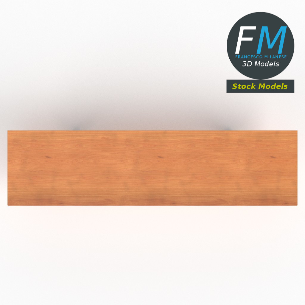 3D-Modell - Wandregal aus Holz - 06