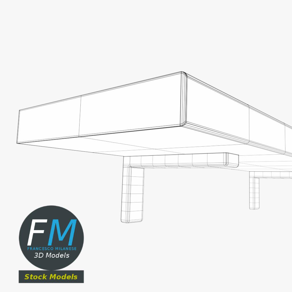 3D-Modell - Wandregal aus Holz - 07