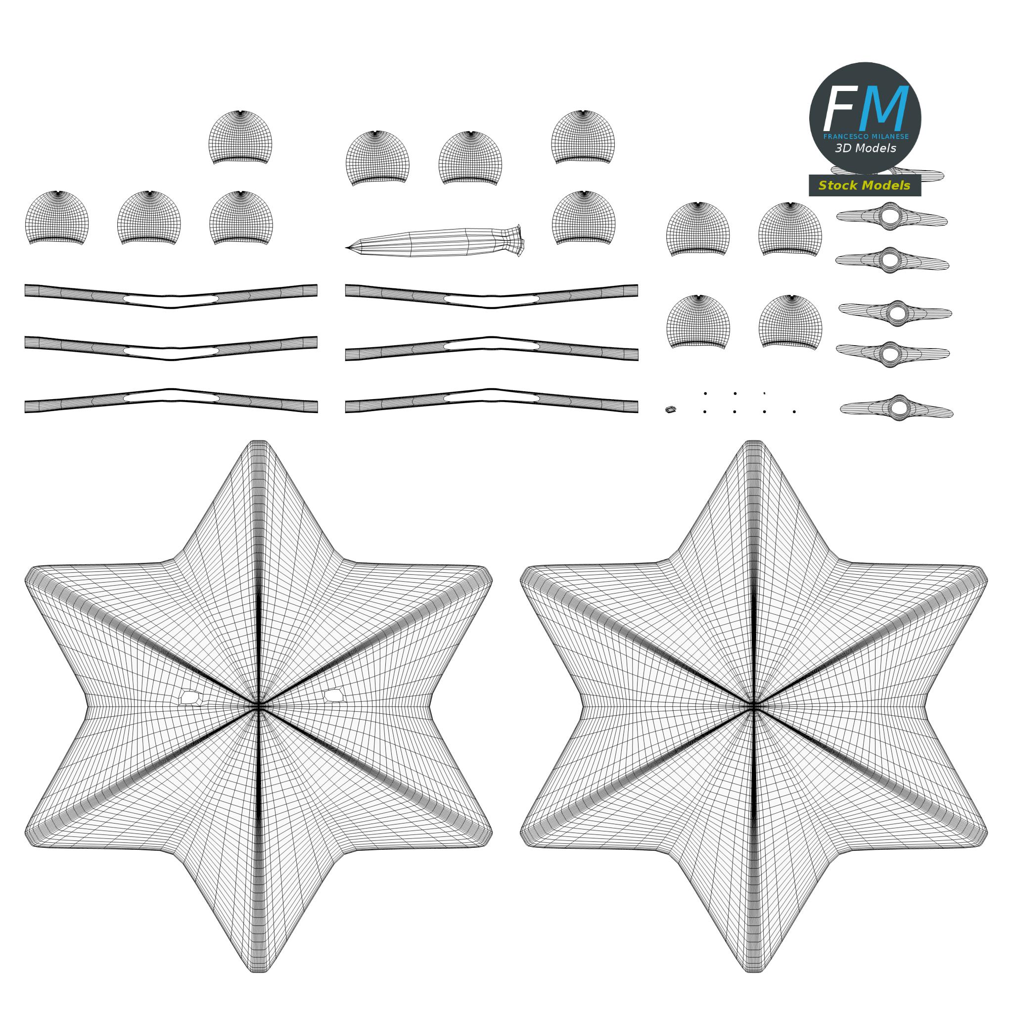 3D-Modell - Sheriffstern - 11 3D-Modell - Sheriffstern - 11