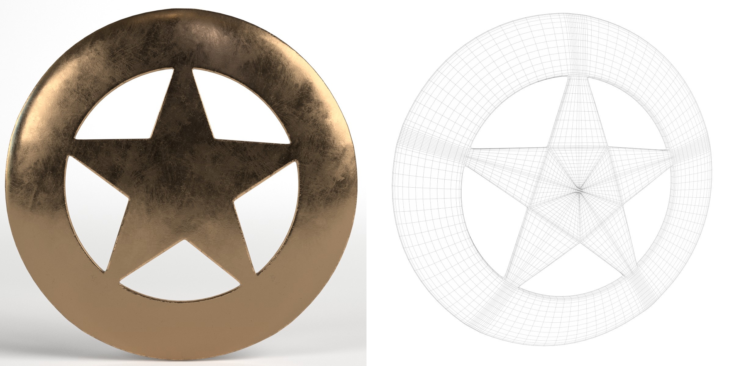 3D-Modell - Rundes Sheriffabzeichen