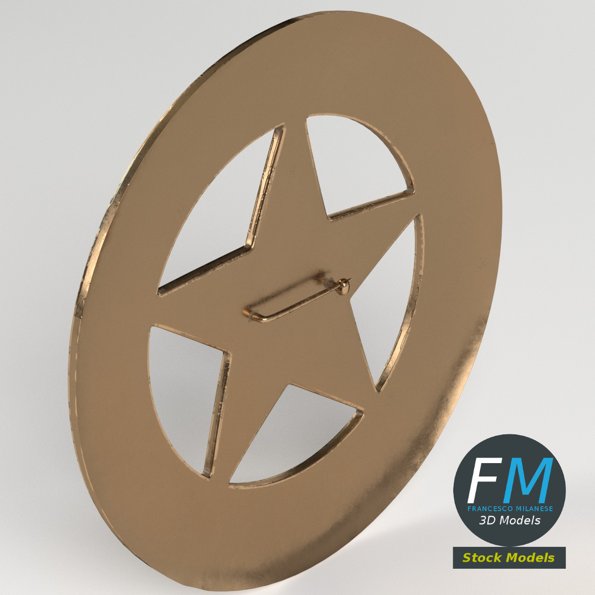 3D модель - Круглый значок шерифа - 02