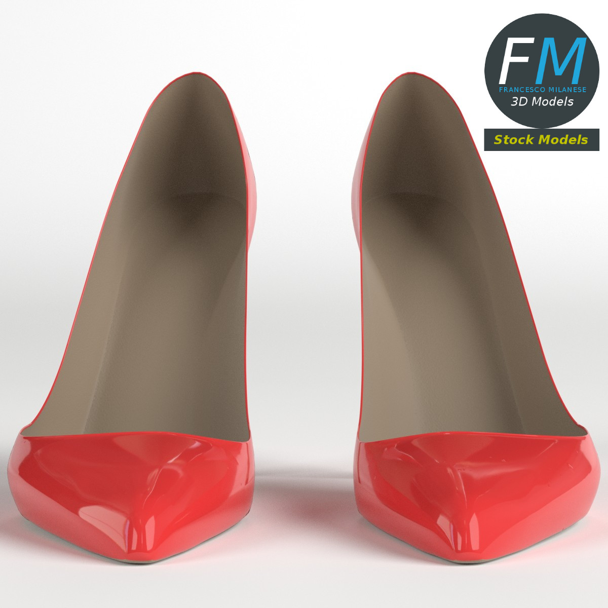 3D-Modell - Rote Stiletto-Pumps - 03