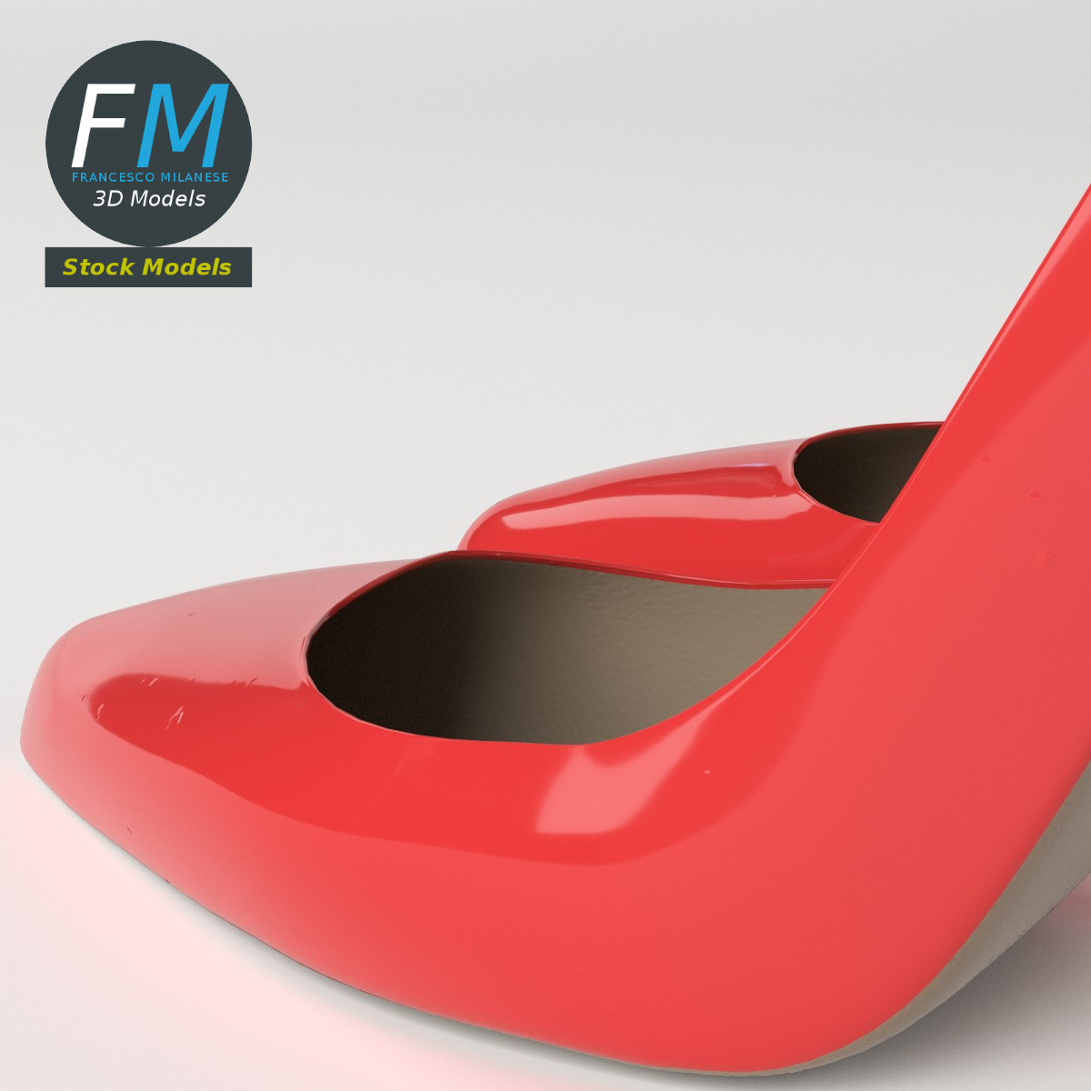 3D-Modell - Rote Stiletto-Pumps - 05