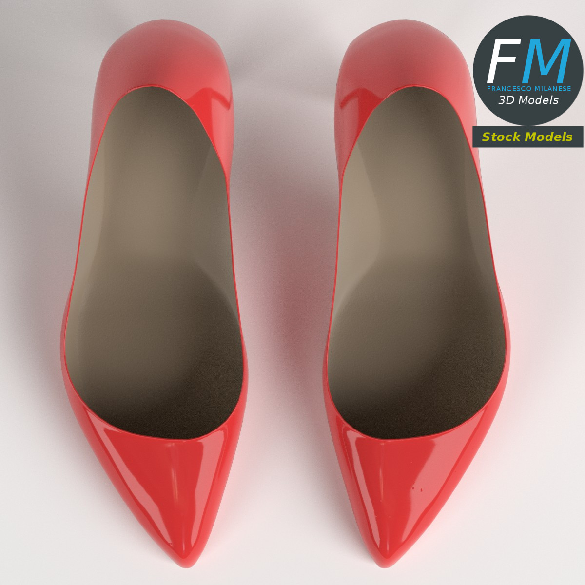 3D-Modell - Rote Stiletto-Pumps - 06
