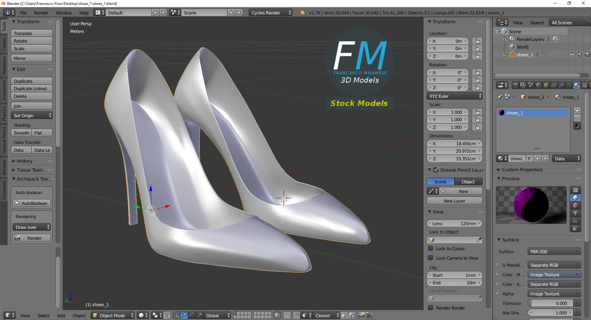 3D-Modell - Rote Stiletto-Pumps - 09
