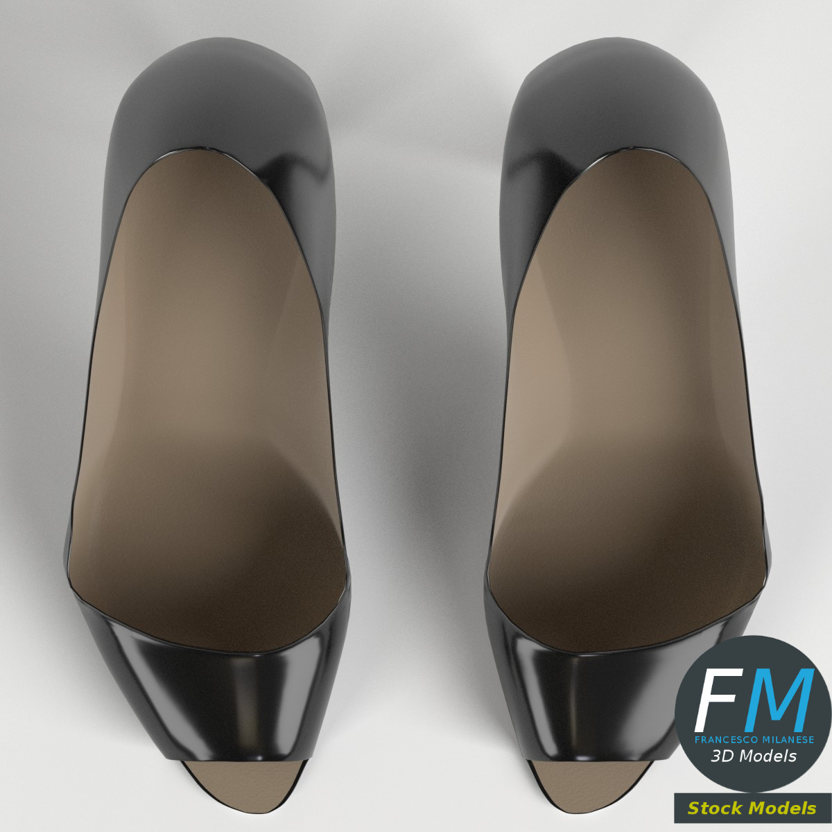 3D-Modell - Schwarze Peep-Toe-Pumps - 06