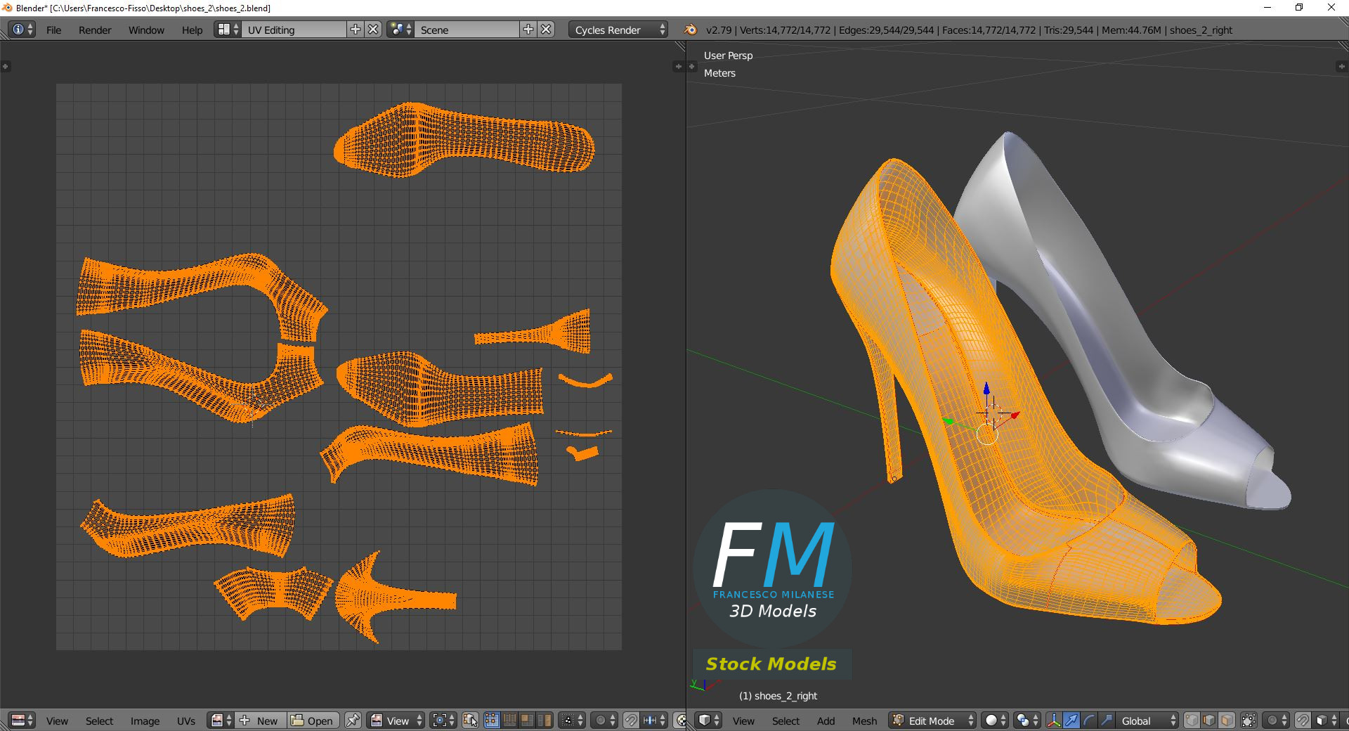 3D-Modell - Schwarze Peep-Toe-Pumps - 10