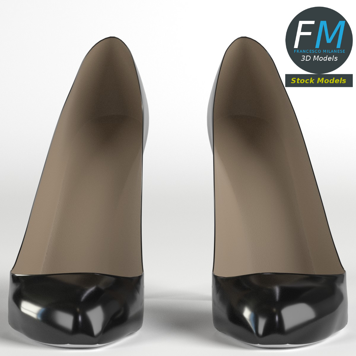 3D-Modell - Schwarze Stiletto-Pumps - 03