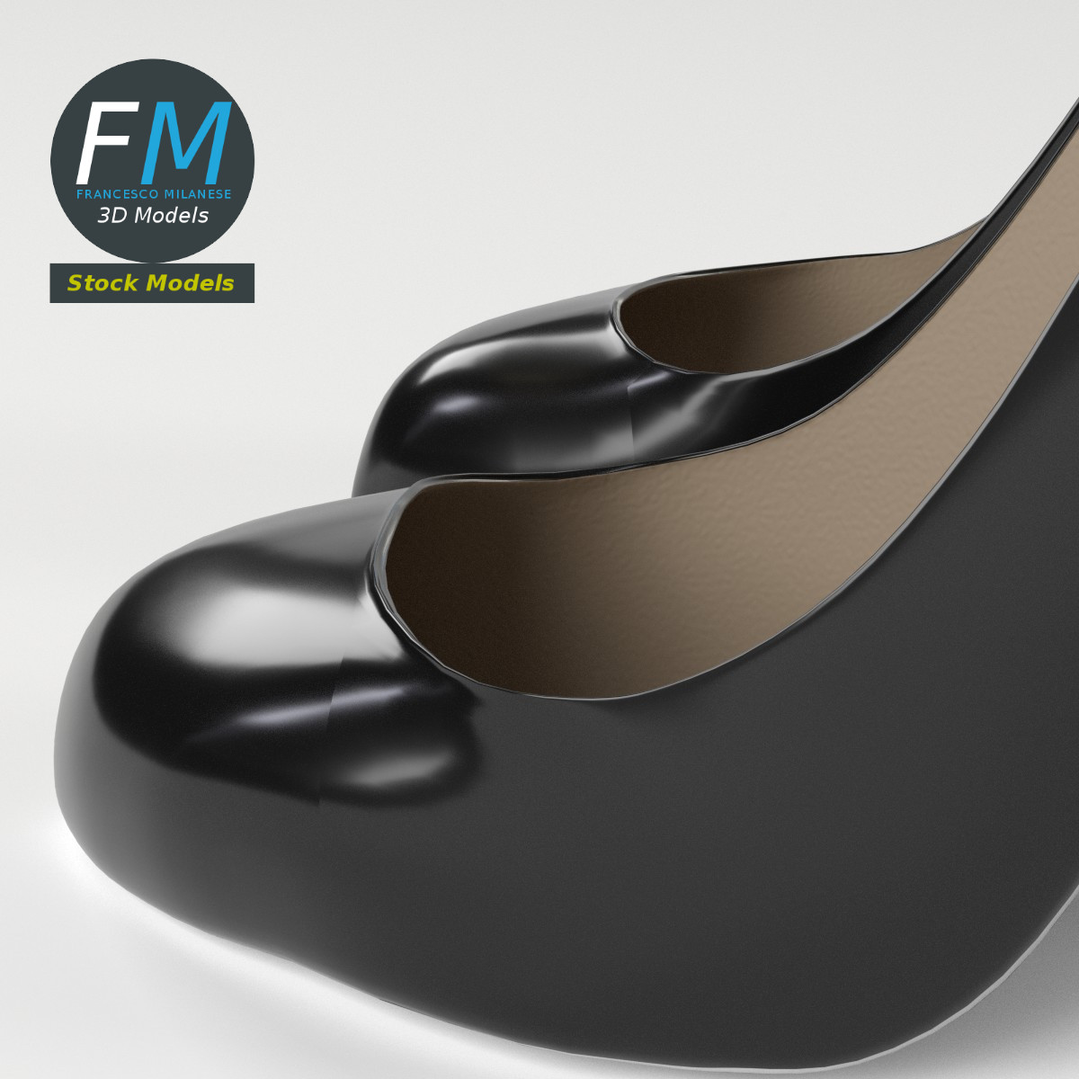 3D-Modell - Schwarze Stiletto-Pumps - 05