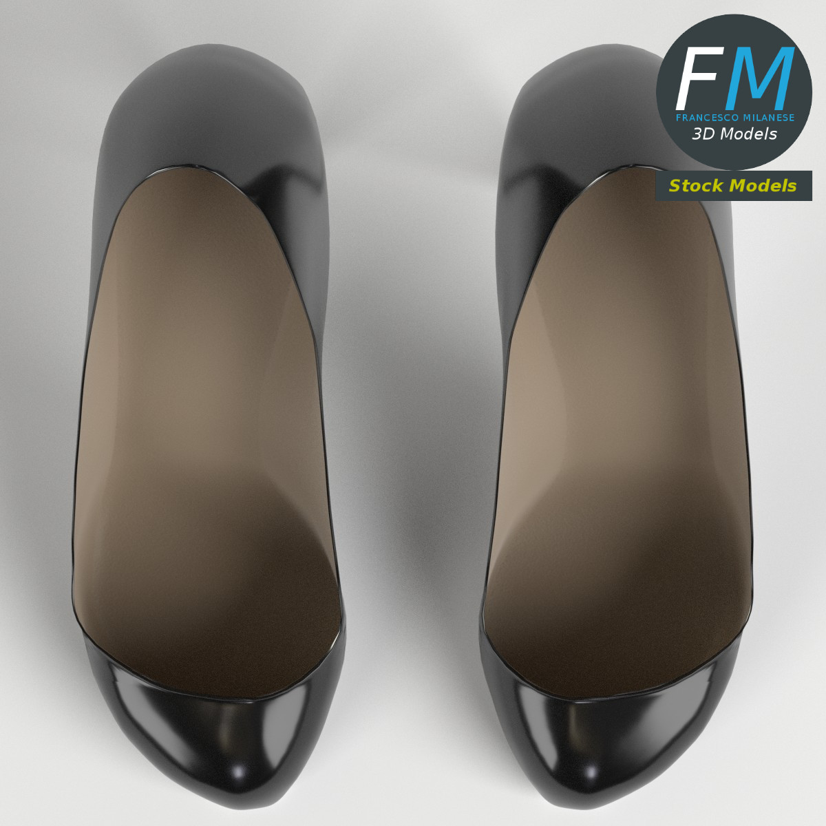 3D-Modell - Schwarze Stiletto-Pumps - 06