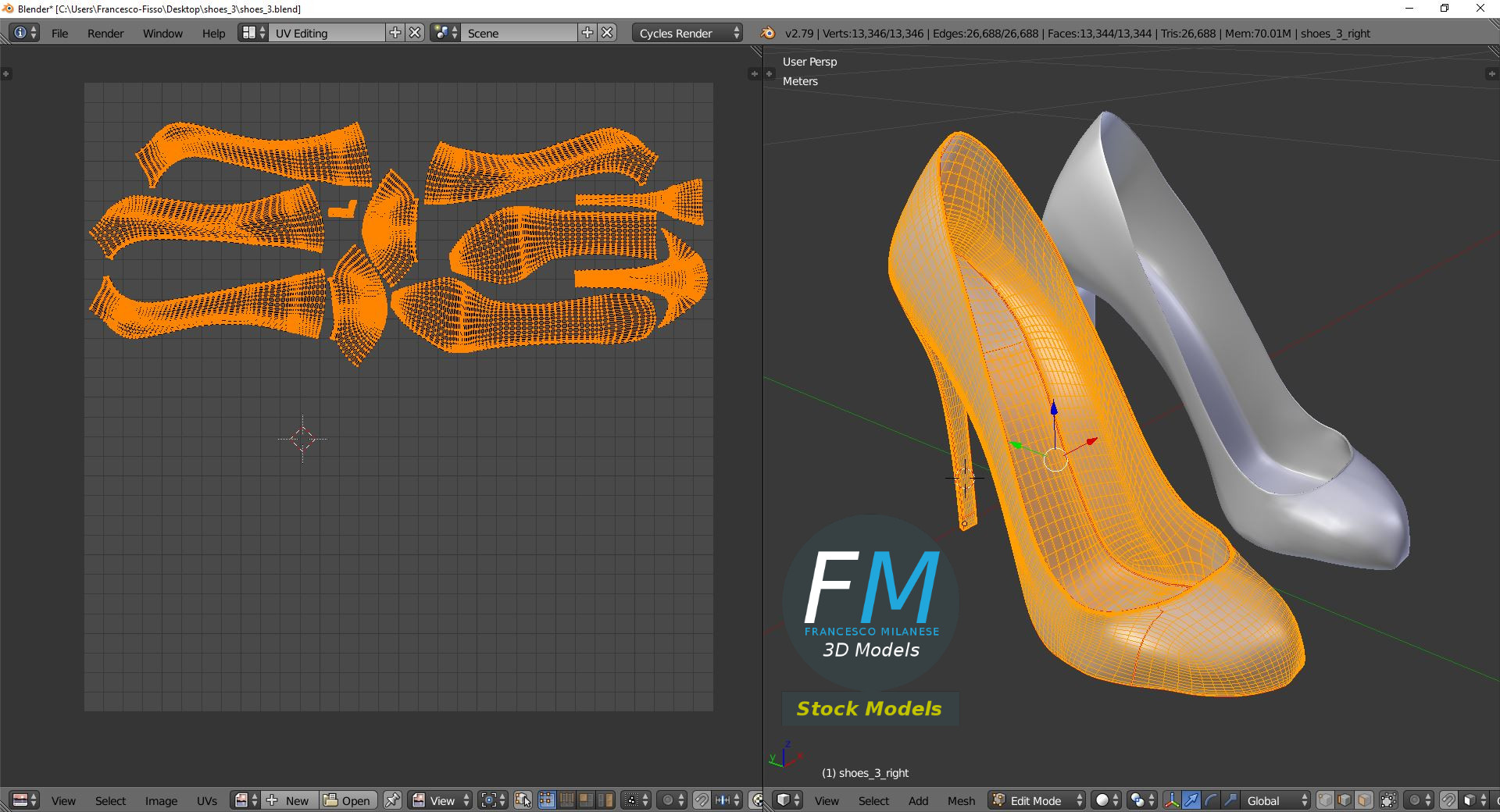 3D-Modell - Schwarze Stiletto-Pumps - 10