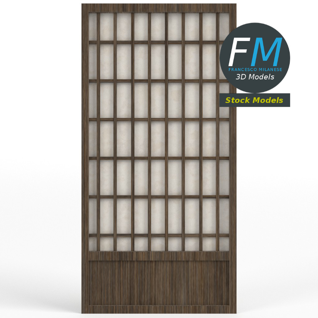 3D-Modell - Japanische Shoji-Papiertür - 03