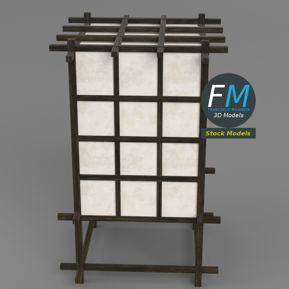 3D-Modell - Japanische Shoji-Lampe - 02