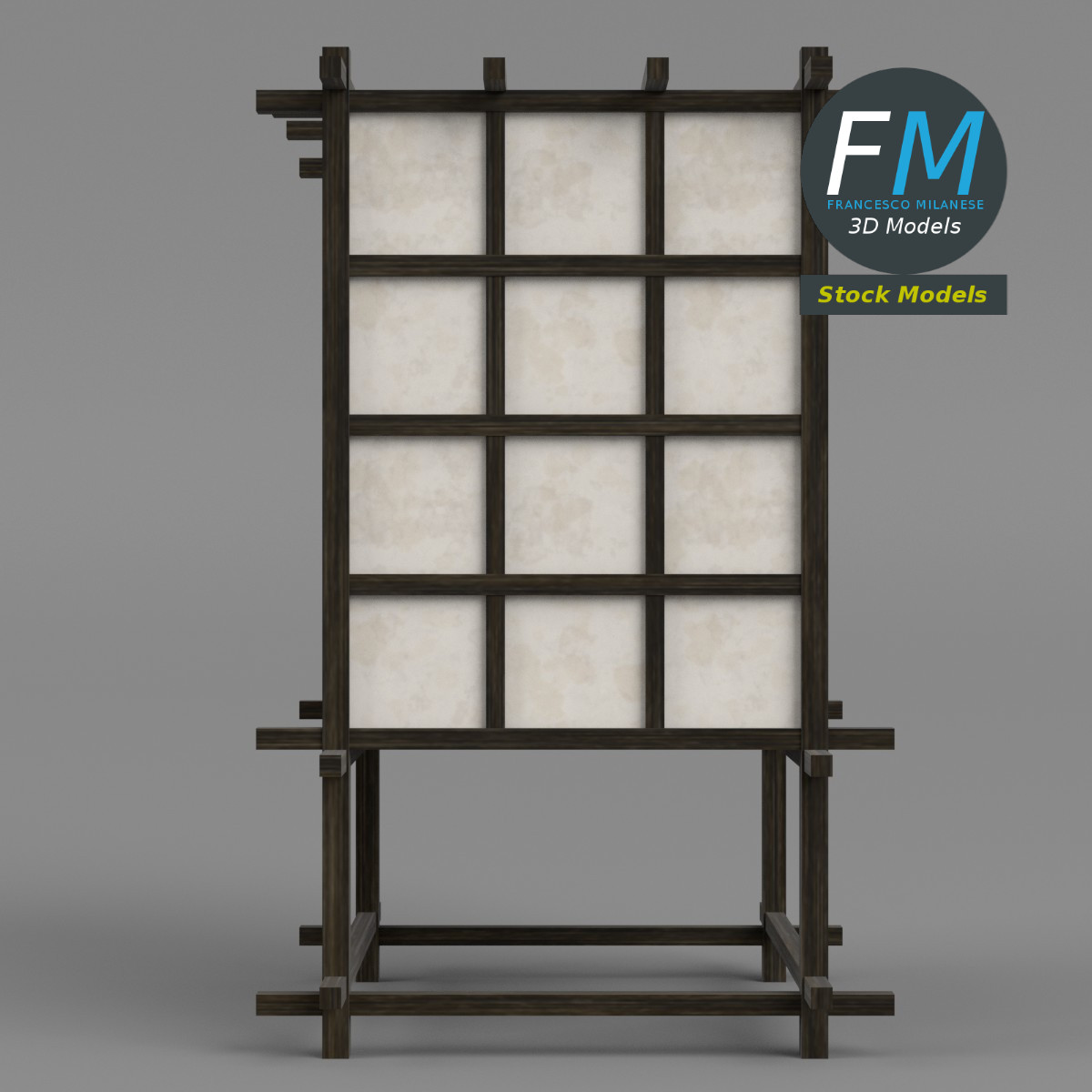 3D-Modell - Japanische Shoji-Lampe - 04
