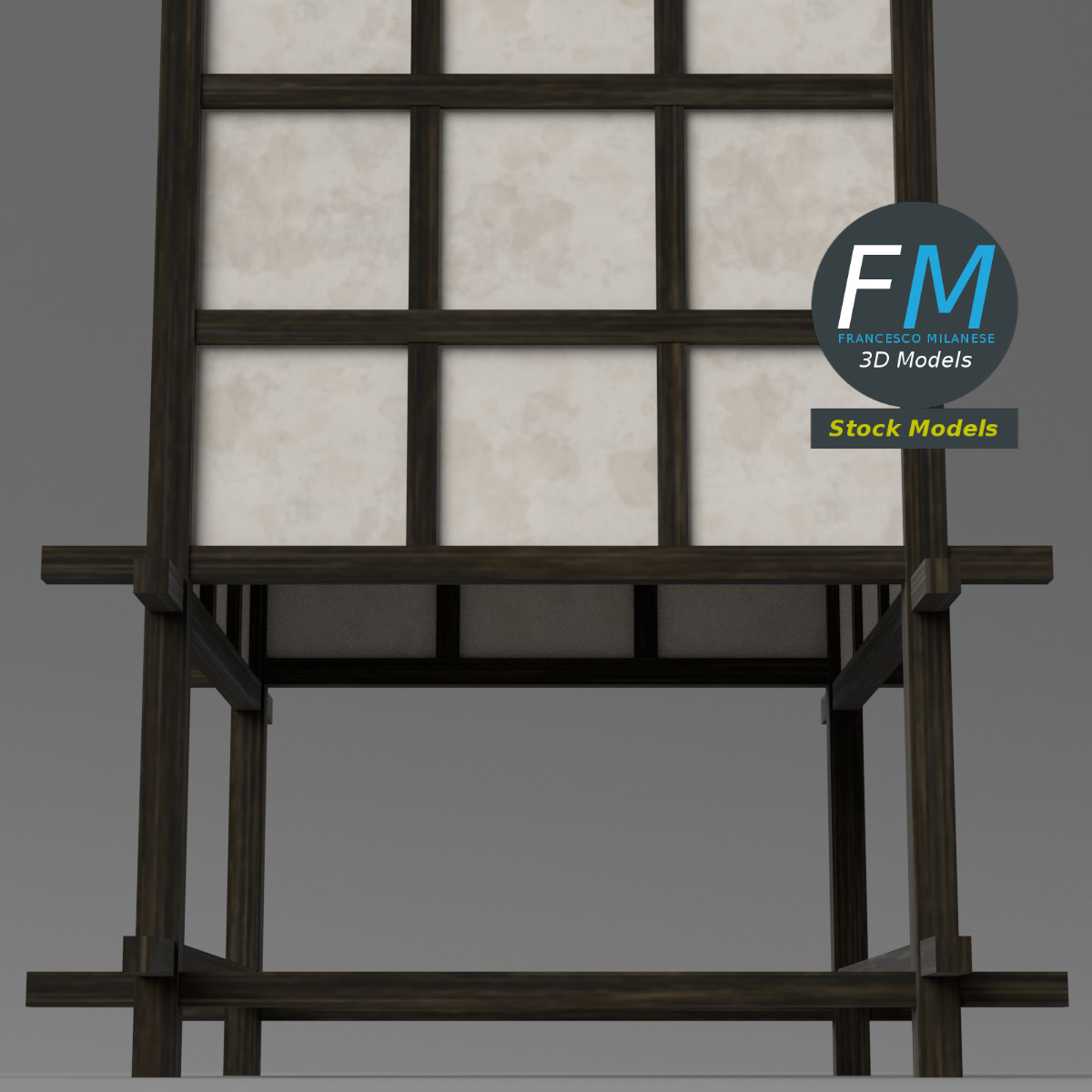 3D-Modell - Japanische Shoji-Lampe - 05