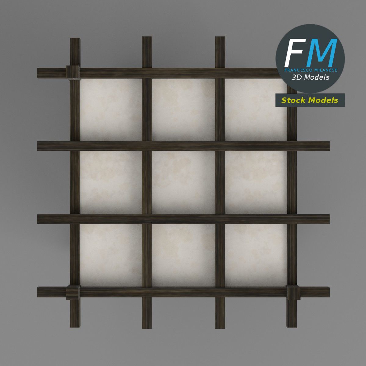 3D-Modell - Japanische Shoji-Lampe - 06