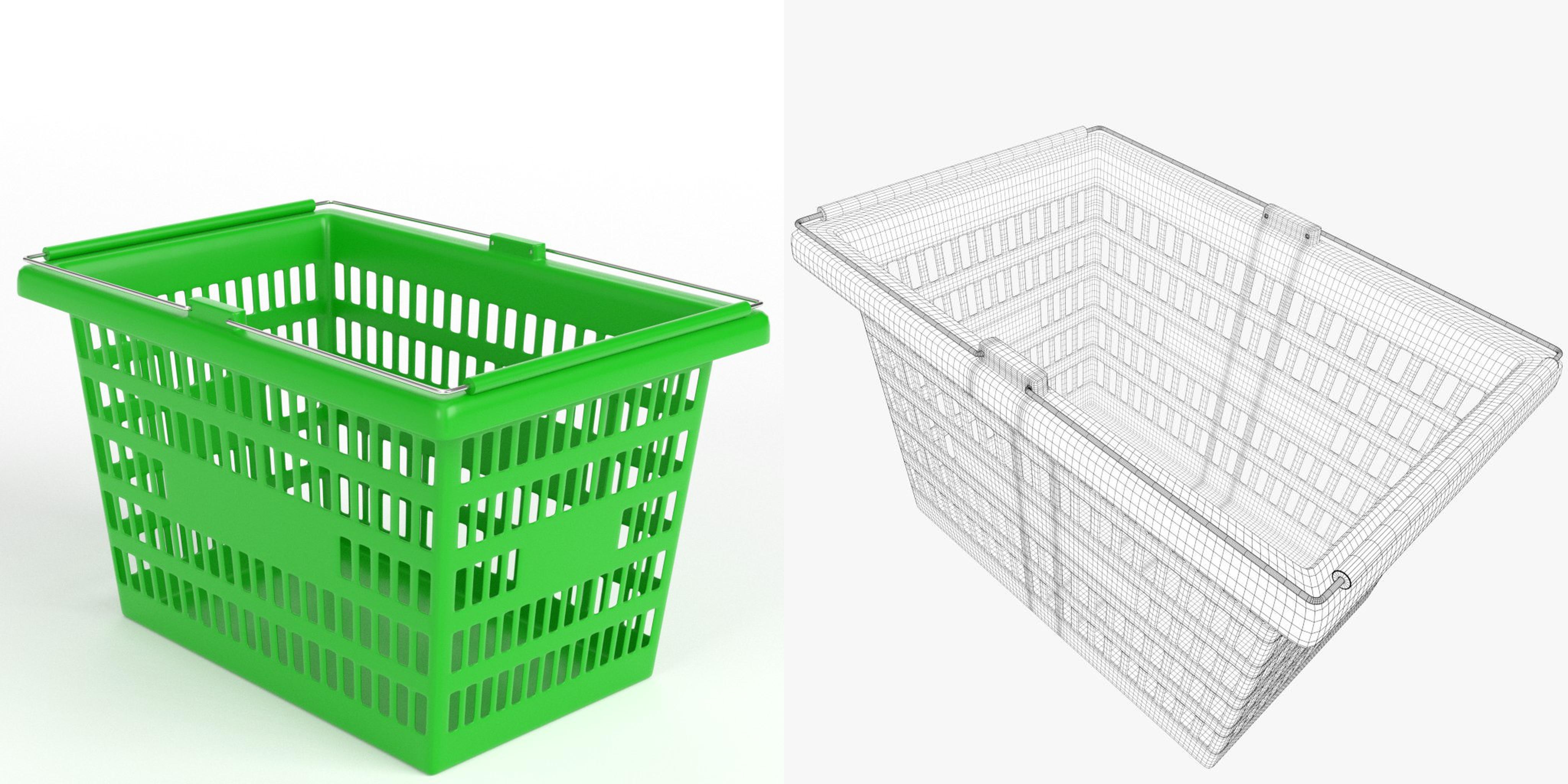 3D-Modell - Grüner Einkaufskorb