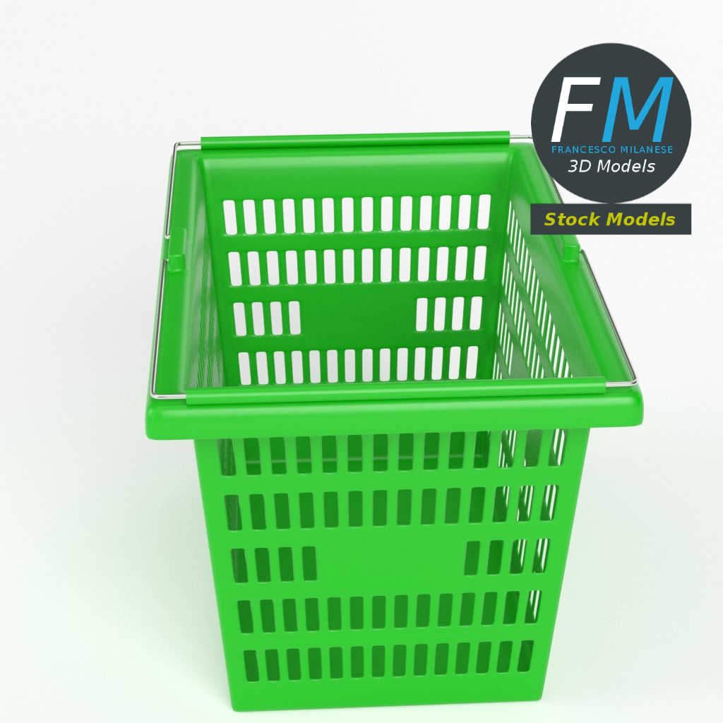 3D-Modell - Grüner Einkaufskorb - 02