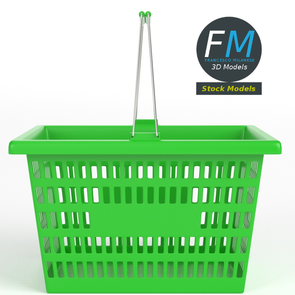 3D-Modell - Grüner Einkaufskorb - 03