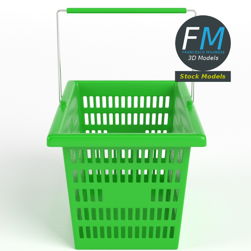 3D-Modell - Grüner Einkaufskorb - 04