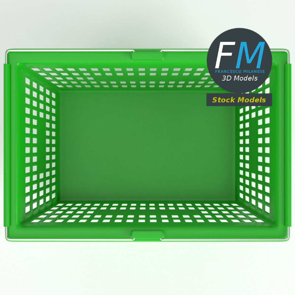3D-Modell - Grüner Einkaufskorb - 06