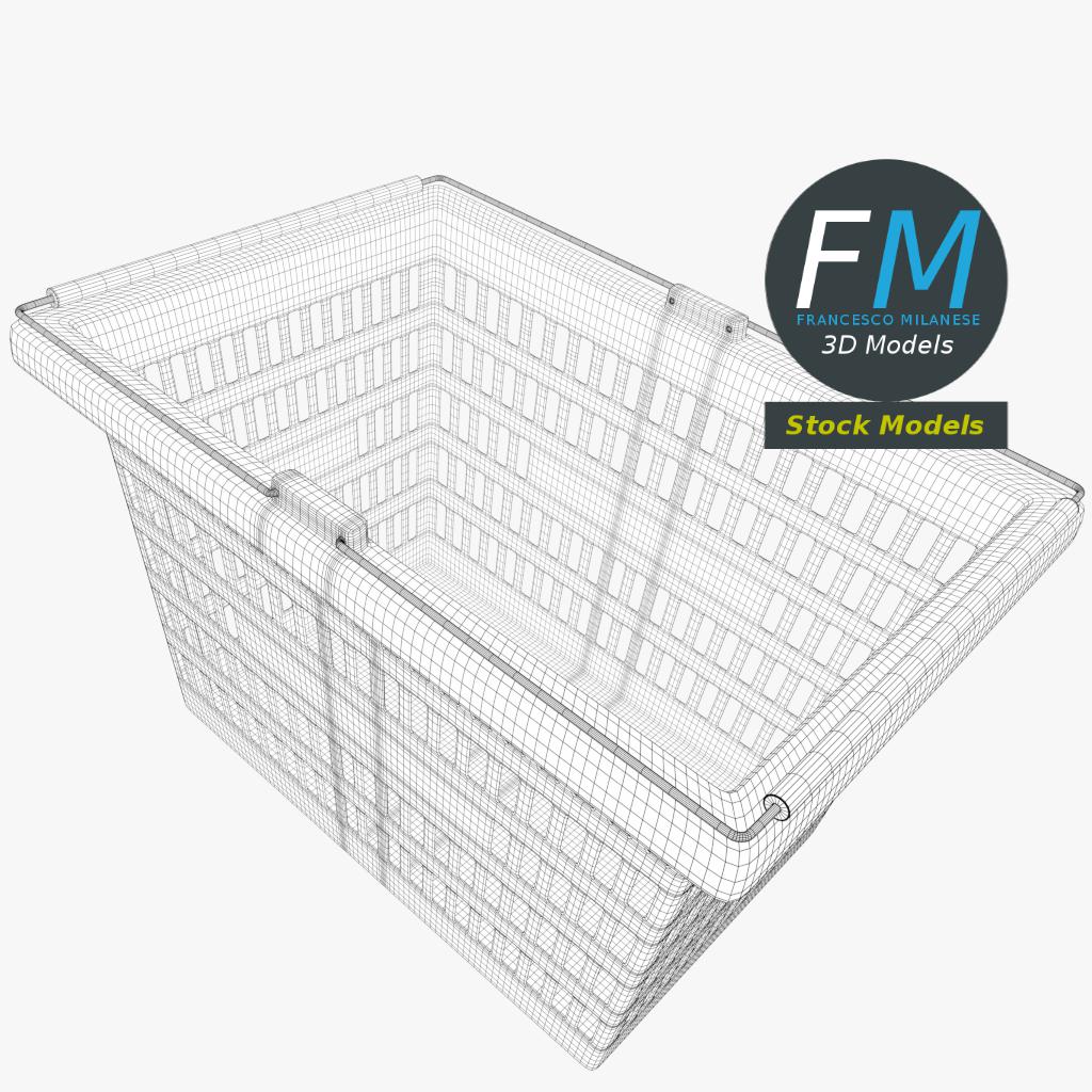 3D-Modell - Grüner Einkaufskorb - 07