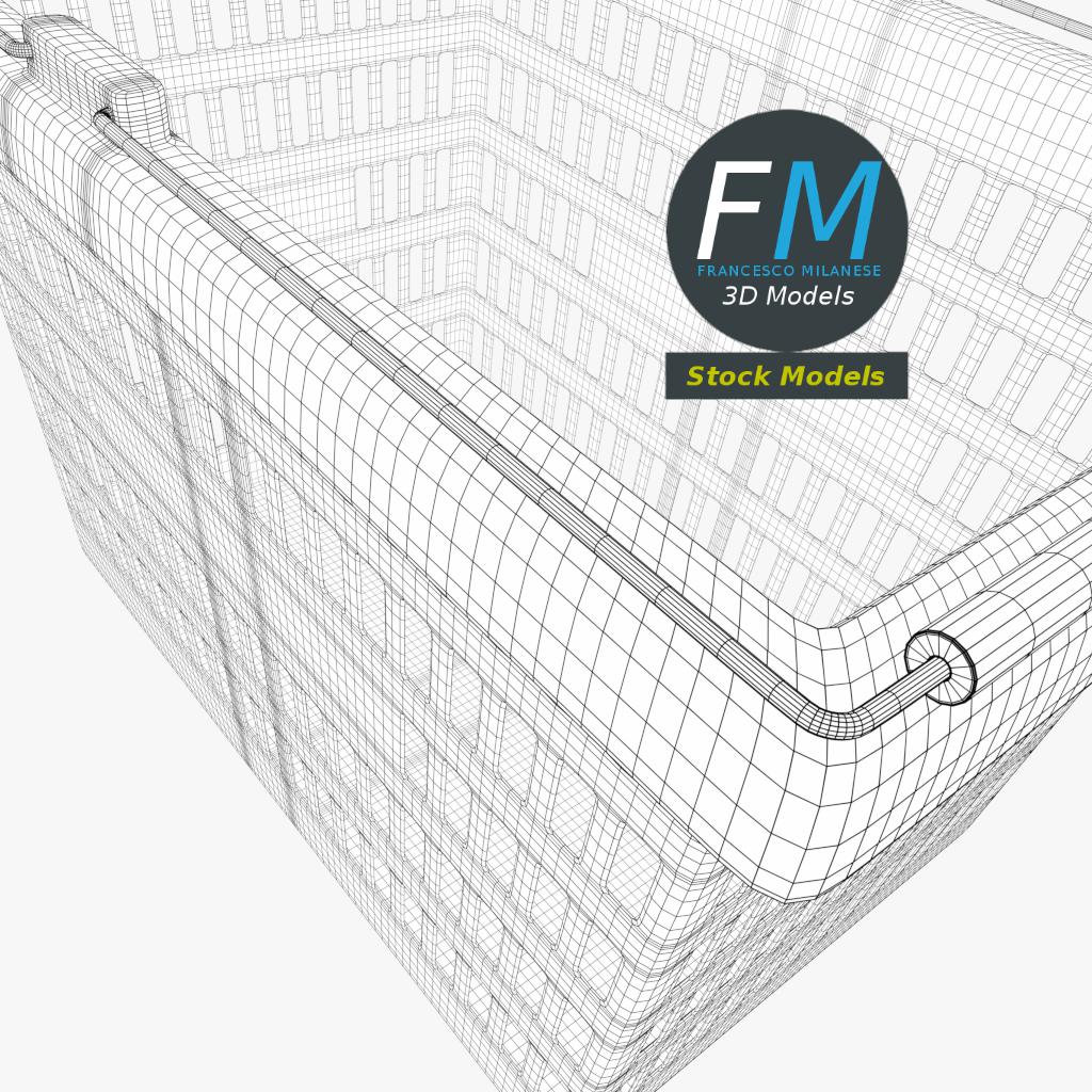 3D-Modell - Grüner Einkaufskorb - 08
