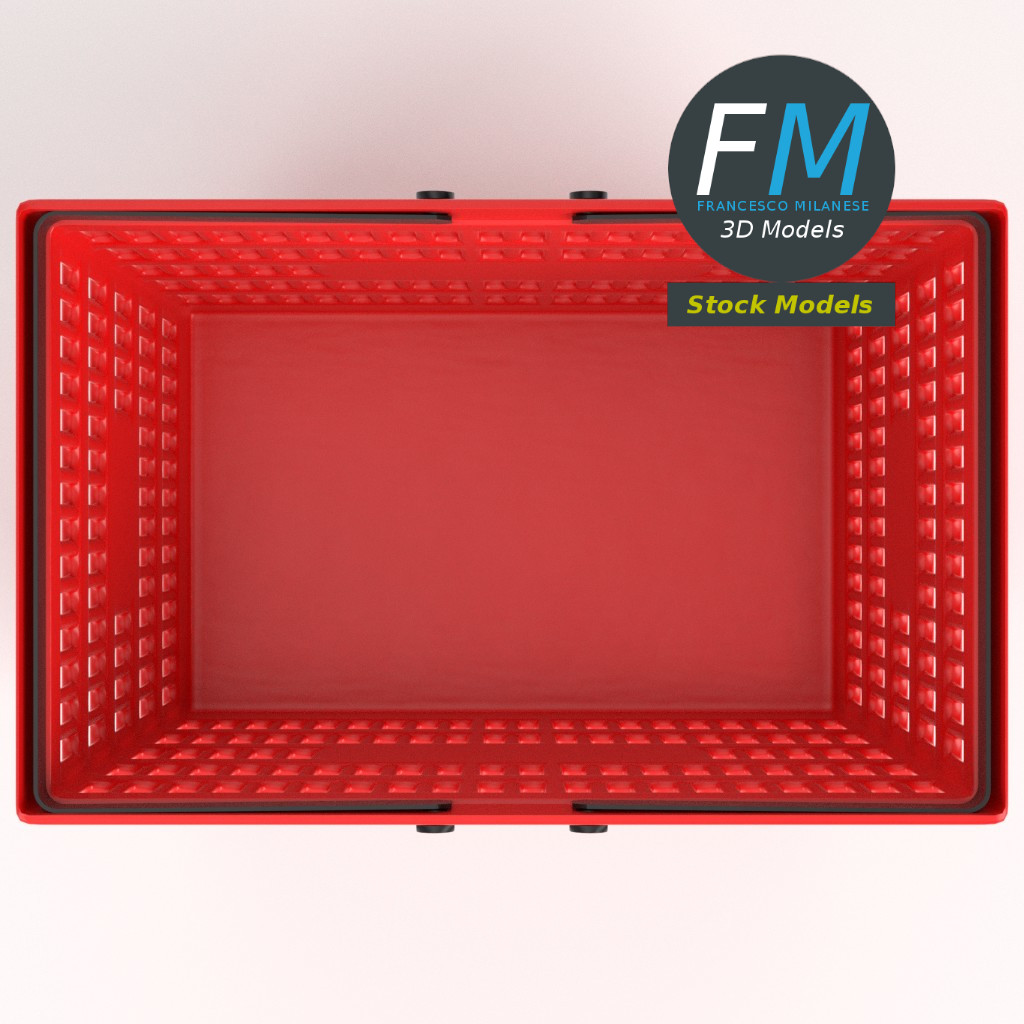 3D-Modell - Roter Einkaufskorb - 06