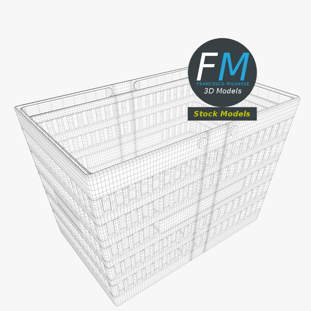 3D-Modell - Roter Einkaufskorb - 07