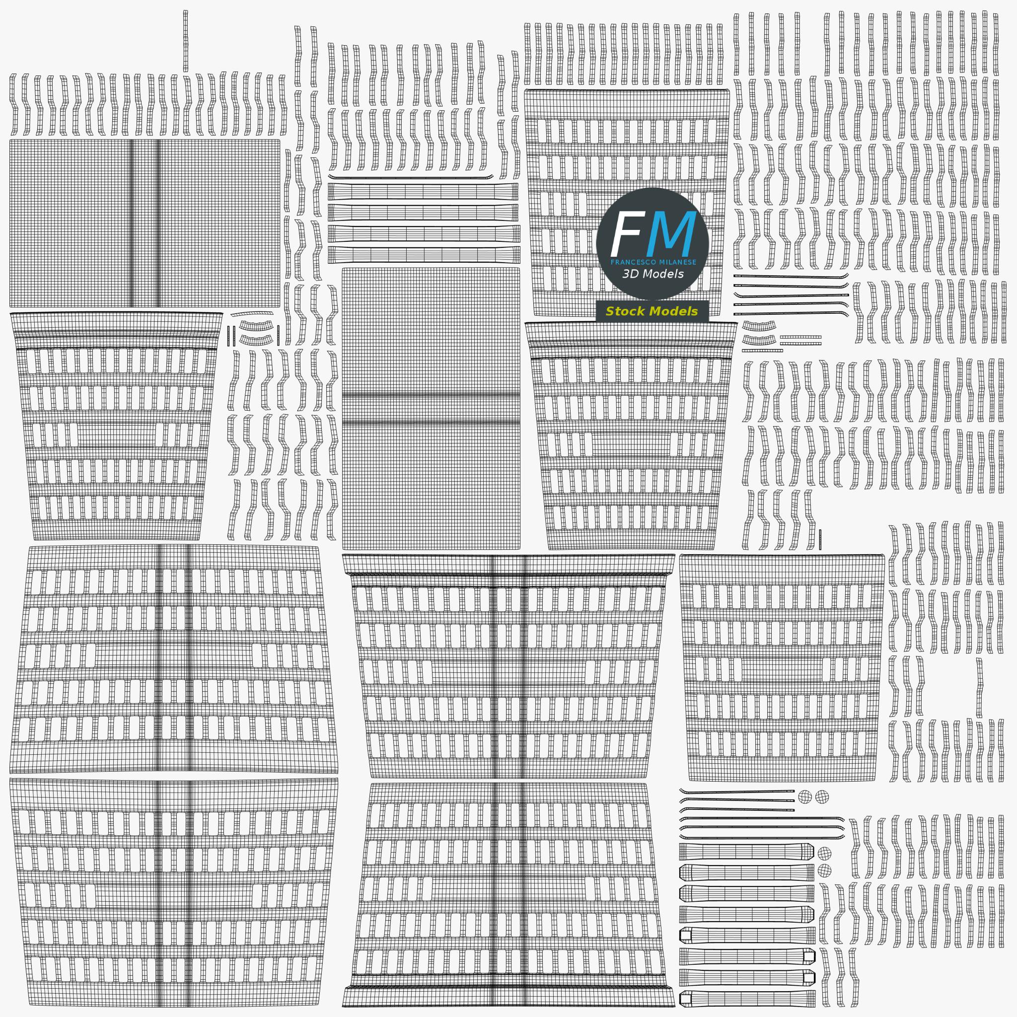 3D-Modell - Roter Einkaufskorb - 11 3D-Modell - Roter Einkaufskorb - 11
