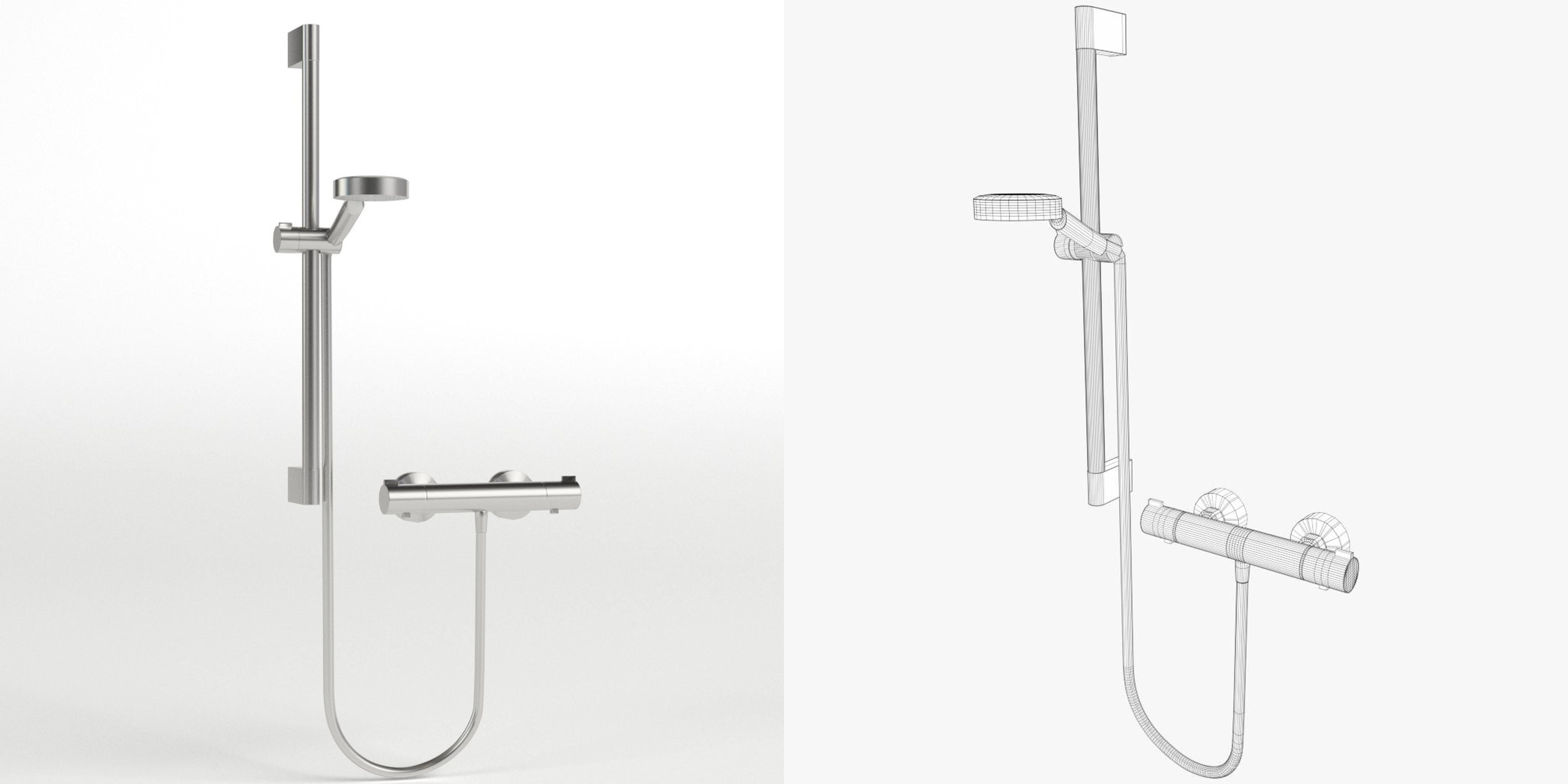 3D-Modell - Wandmontiertes Duschset