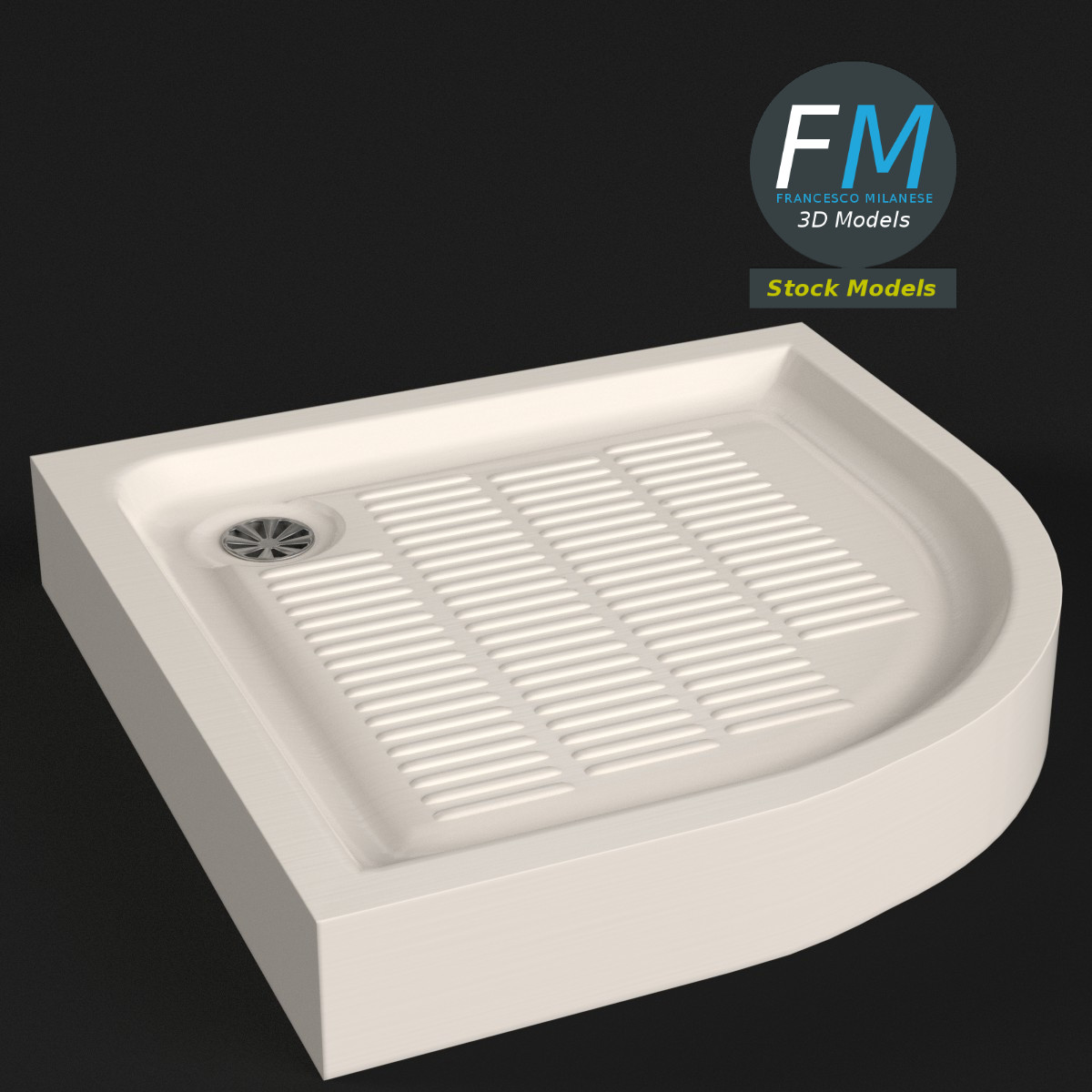 3D-Modell - Eckduschwanne - 01