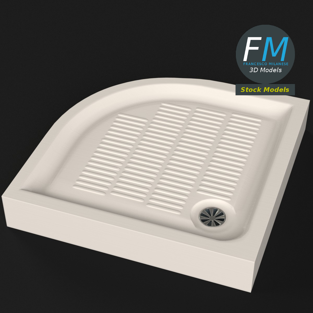 3D-Modell - Eckduschwanne - 02