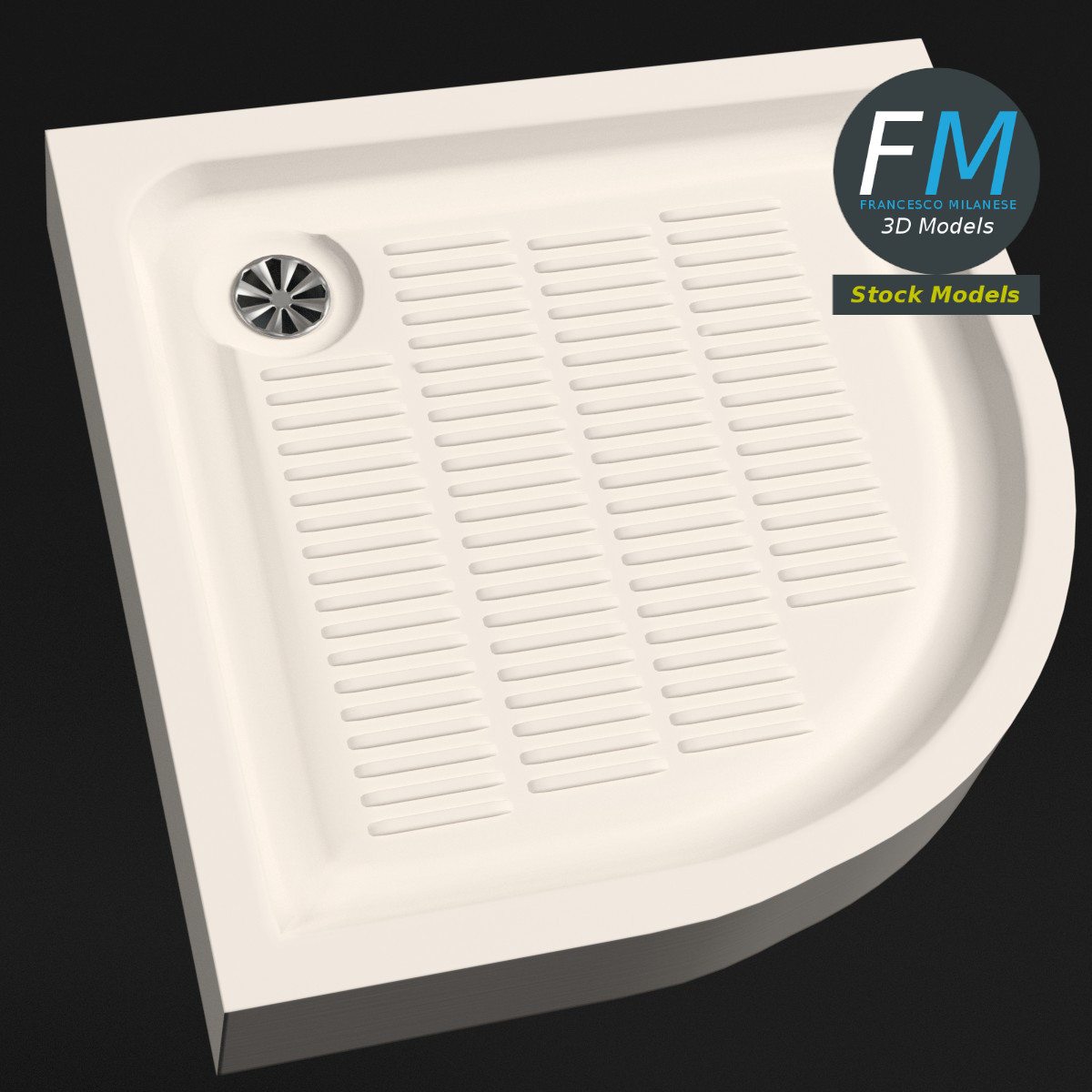 3D-Modell - Eckduschwanne - 03