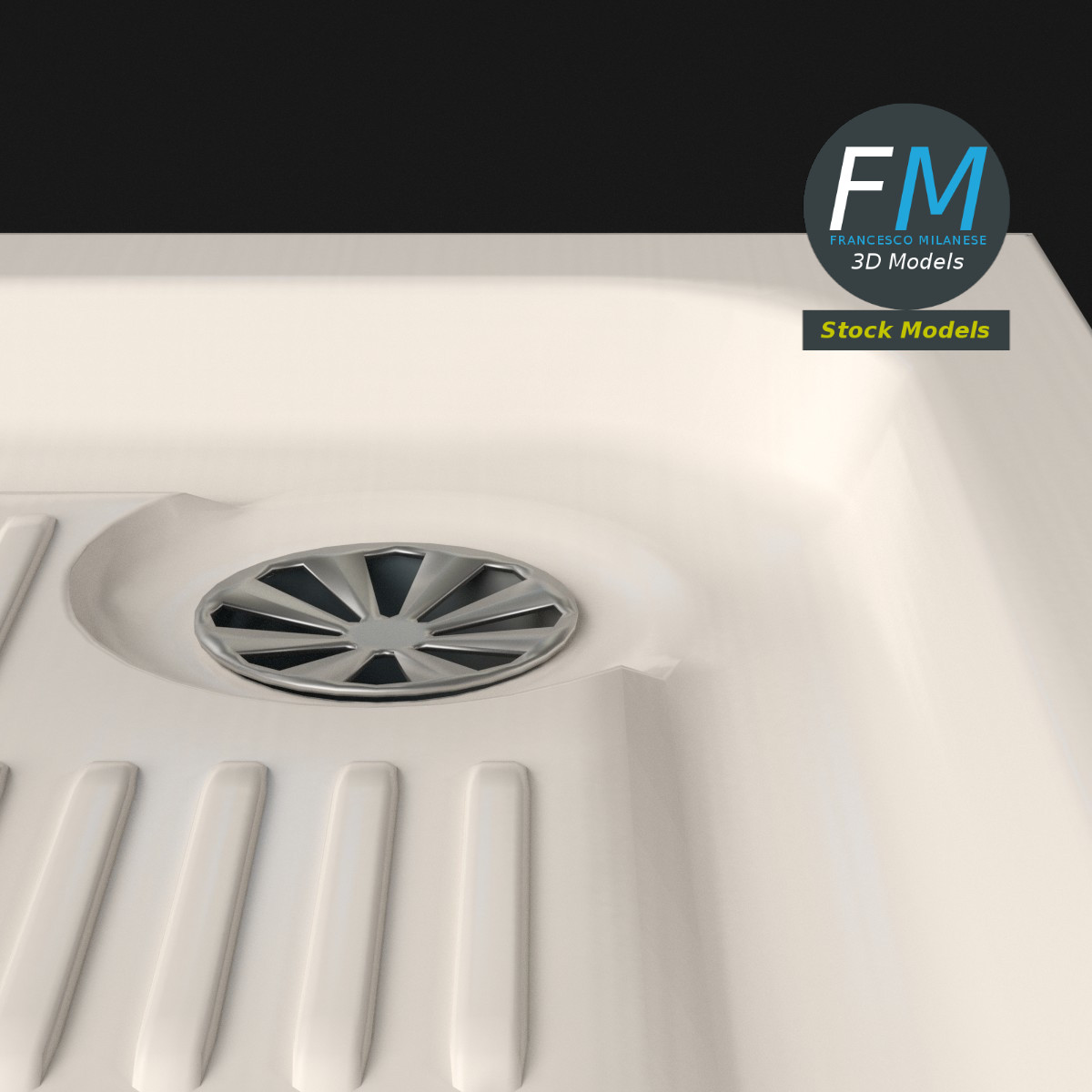 3D-Modell - Eckduschwanne - 05