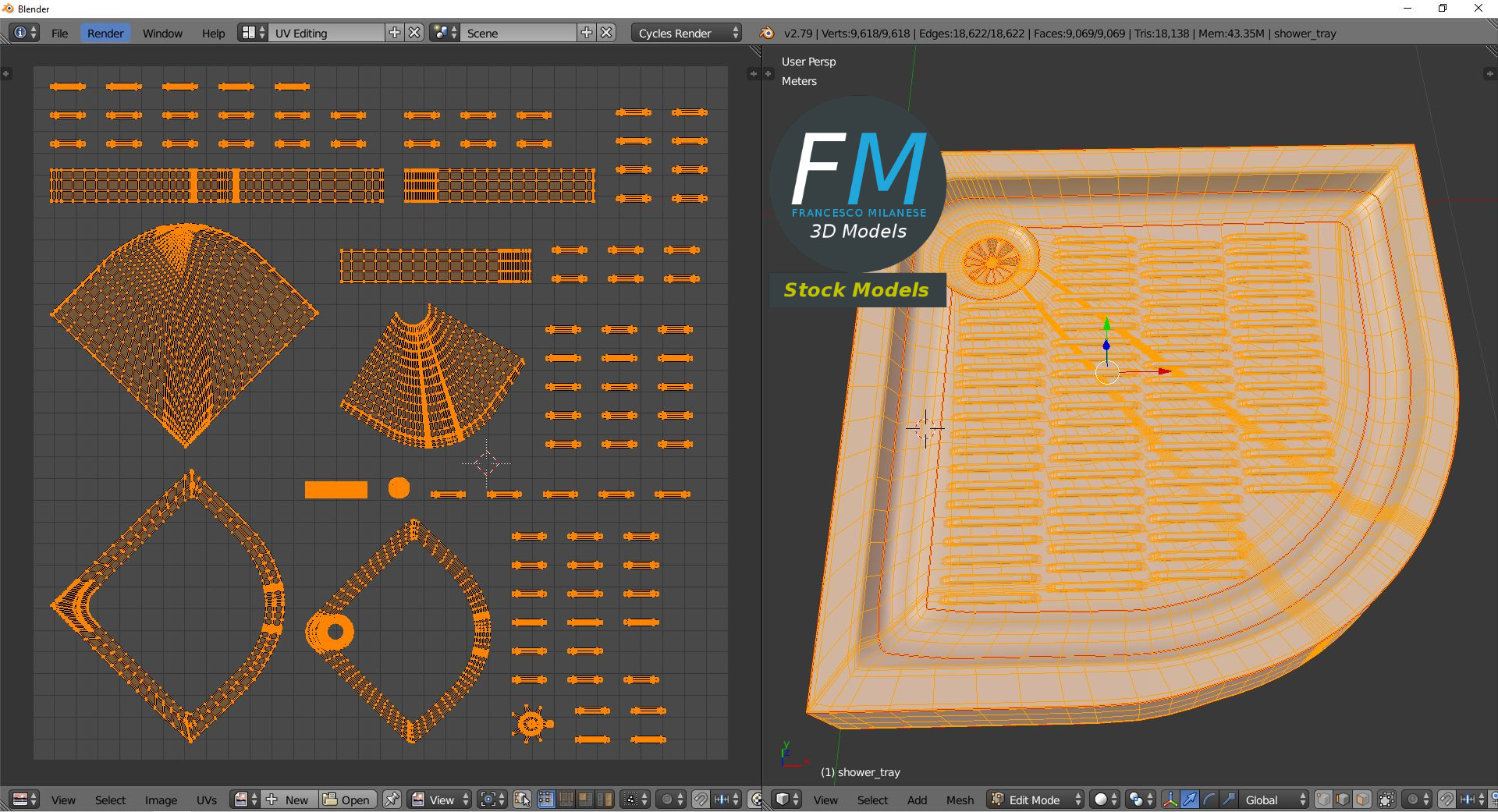 3D-Modell - Eckduschwanne - 10
