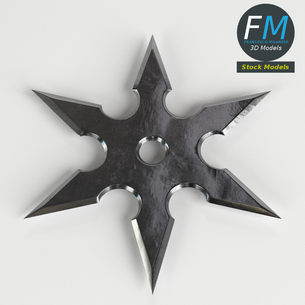 3D-Modell - Sechszackiger Wurfstern - 01