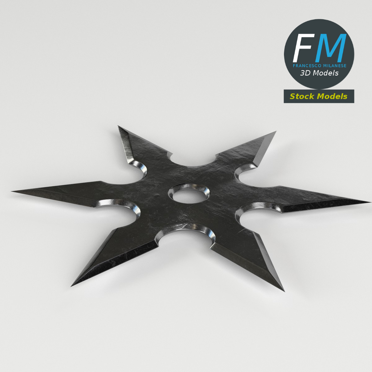 3D-Modell - Sechszackiger Wurfstern - 02