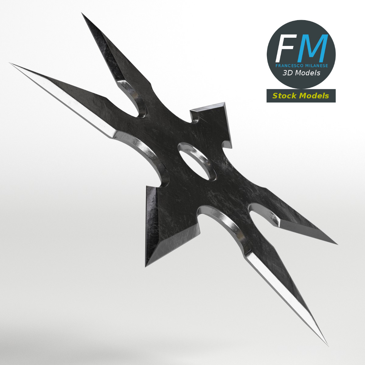 3D-Modell - Sechszackiger Wurfstern - 03