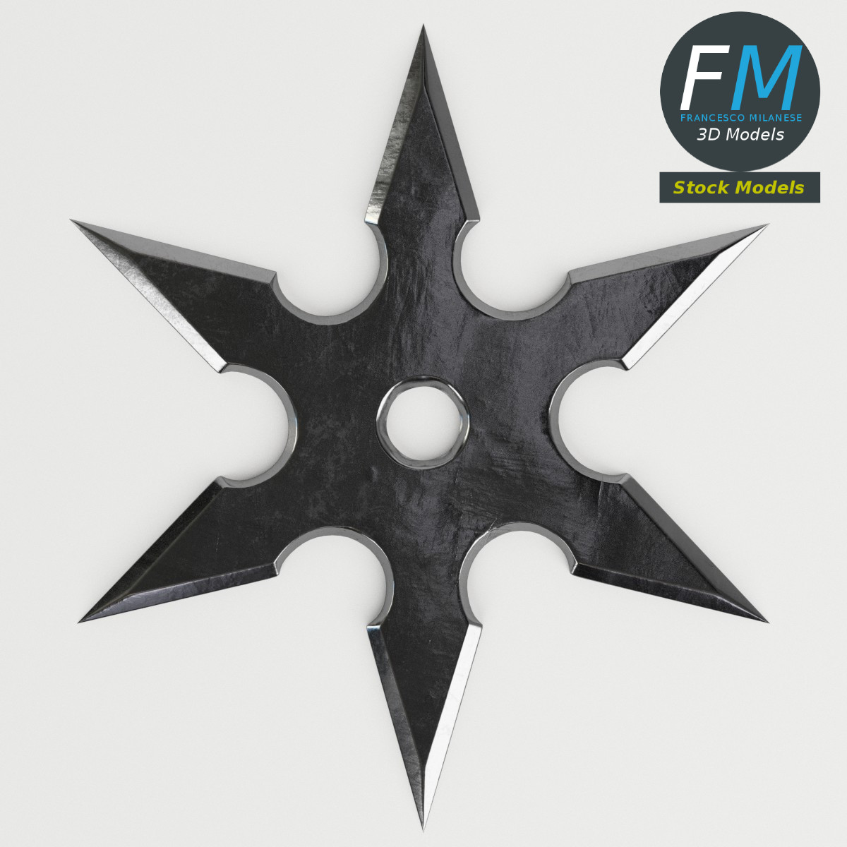 3D-Modell - Sechszackiger Wurfstern - 06