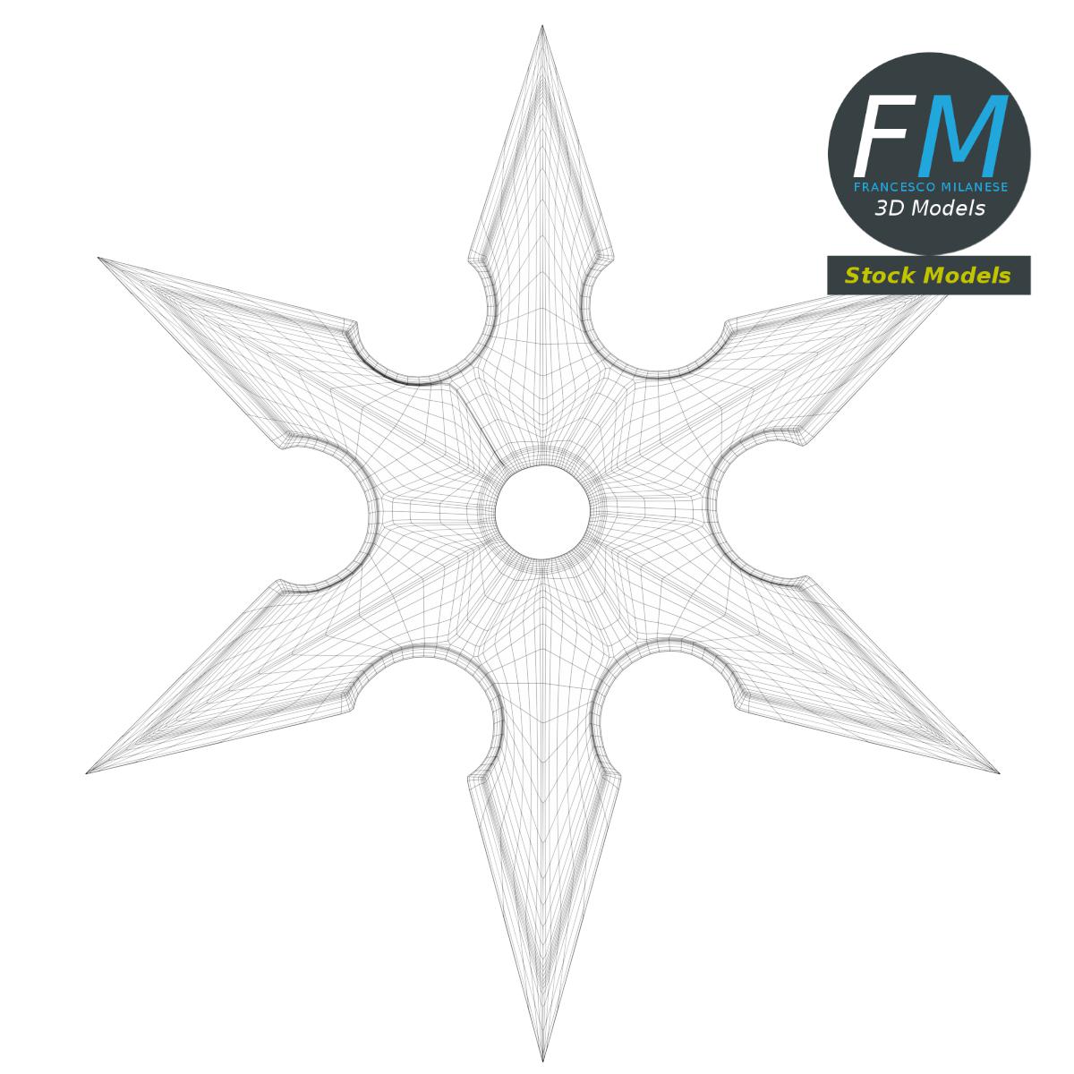 3D-Modell - Sechszackiger Wurfstern - 07