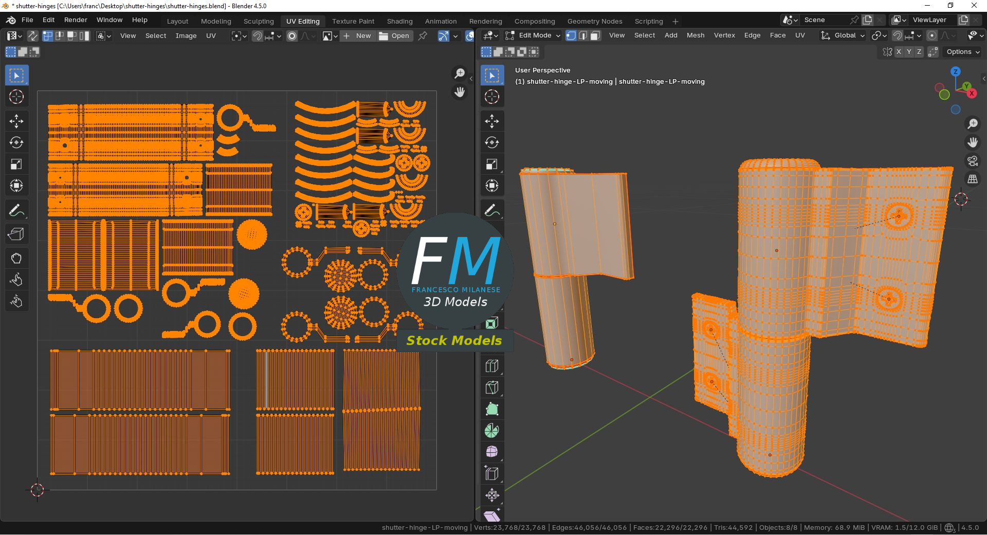 3D-Modell - Fensterladen-Scharniere - 10