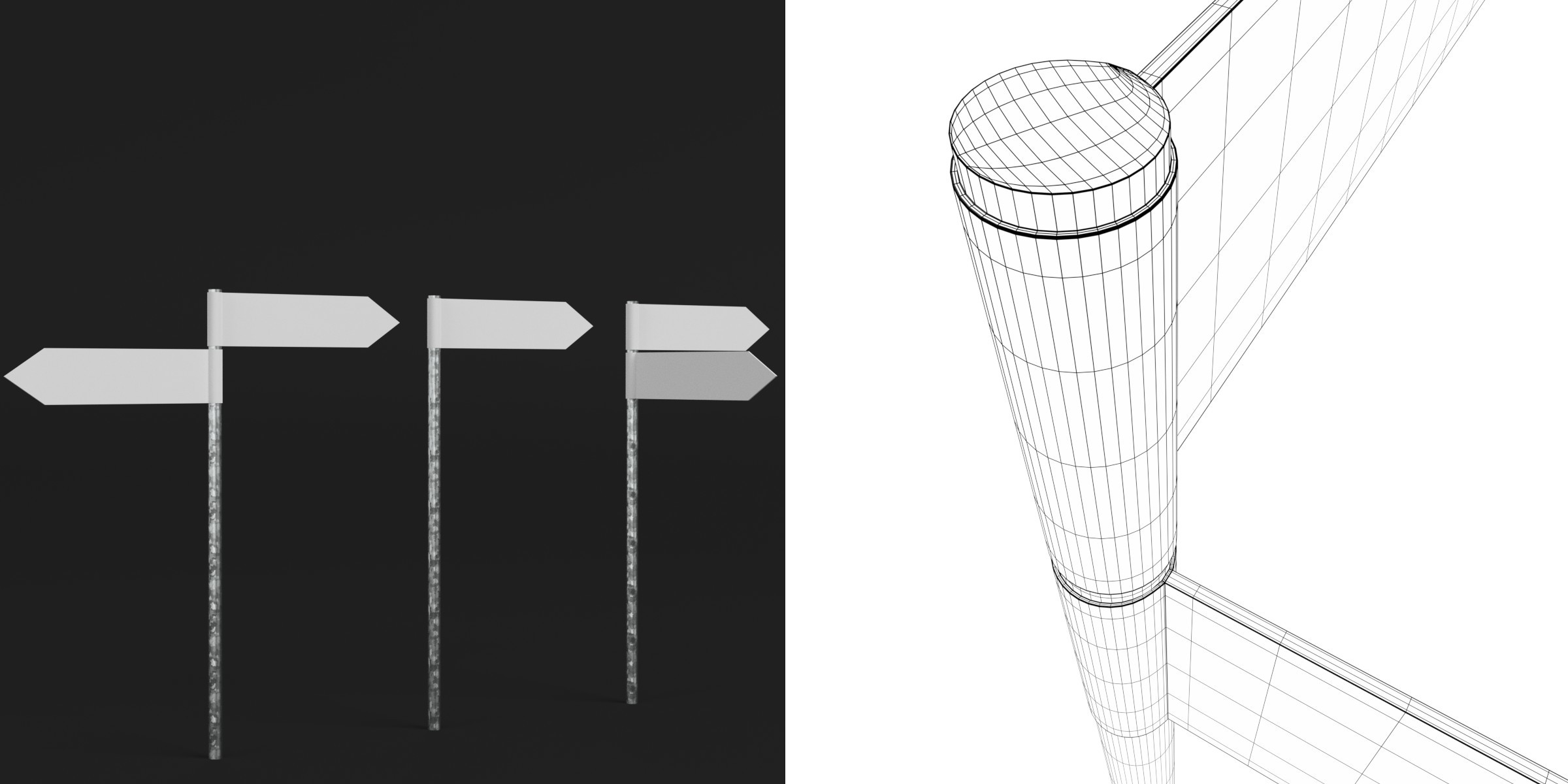 3D-Modell - Richtungswegweiser