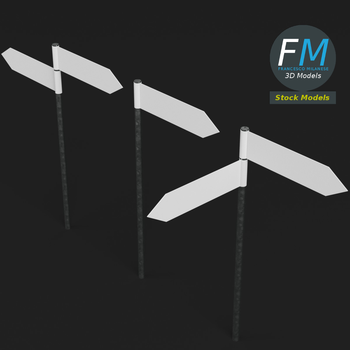 3D-Modell - Richtungswegweiser - 02