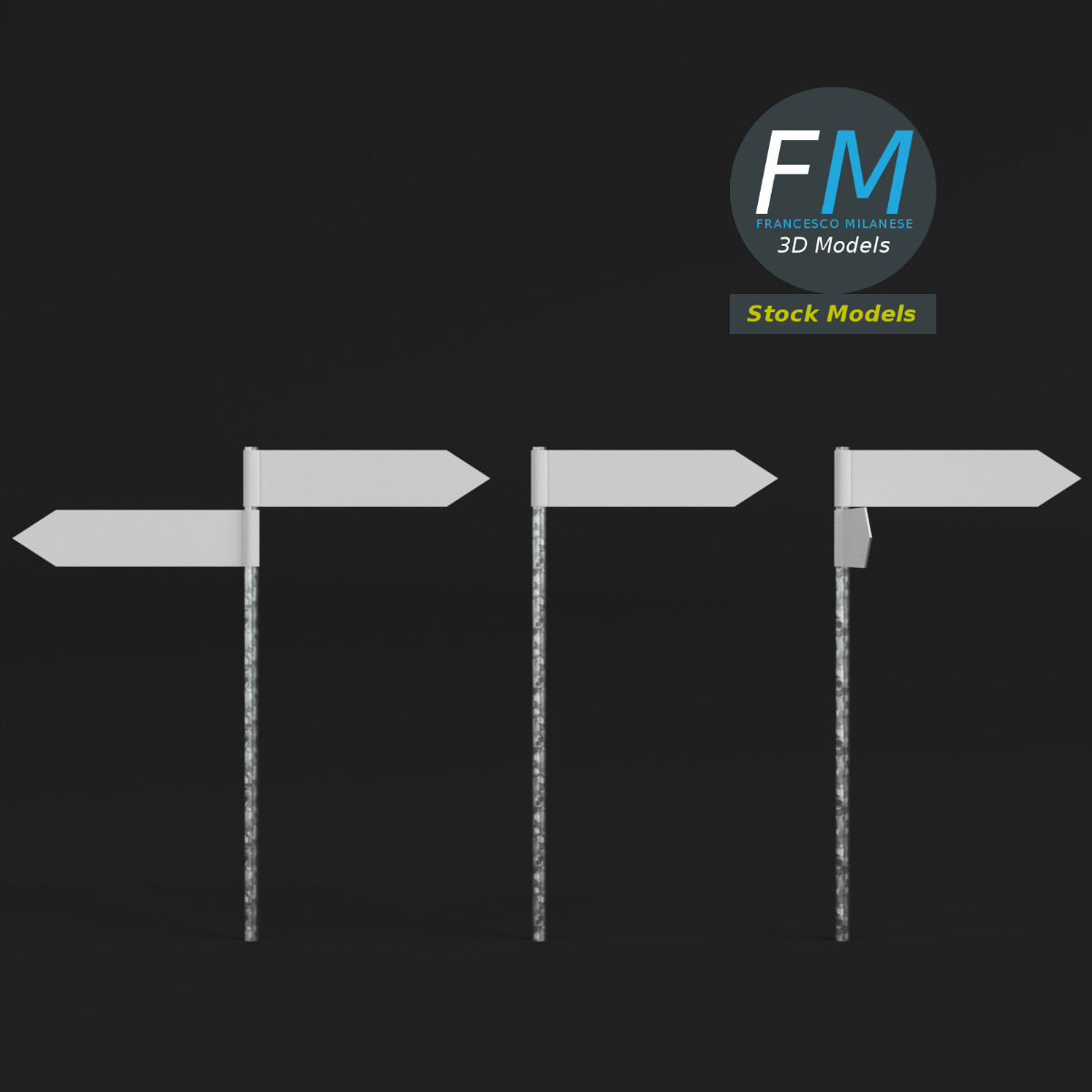 3D-Modell - Richtungswegweiser - 03