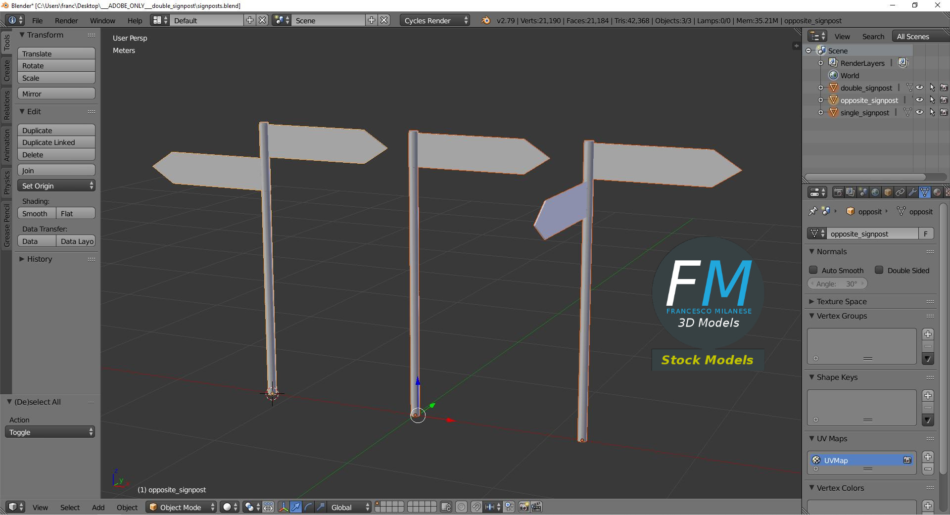 3D-Modell - Richtungswegweiser - 09