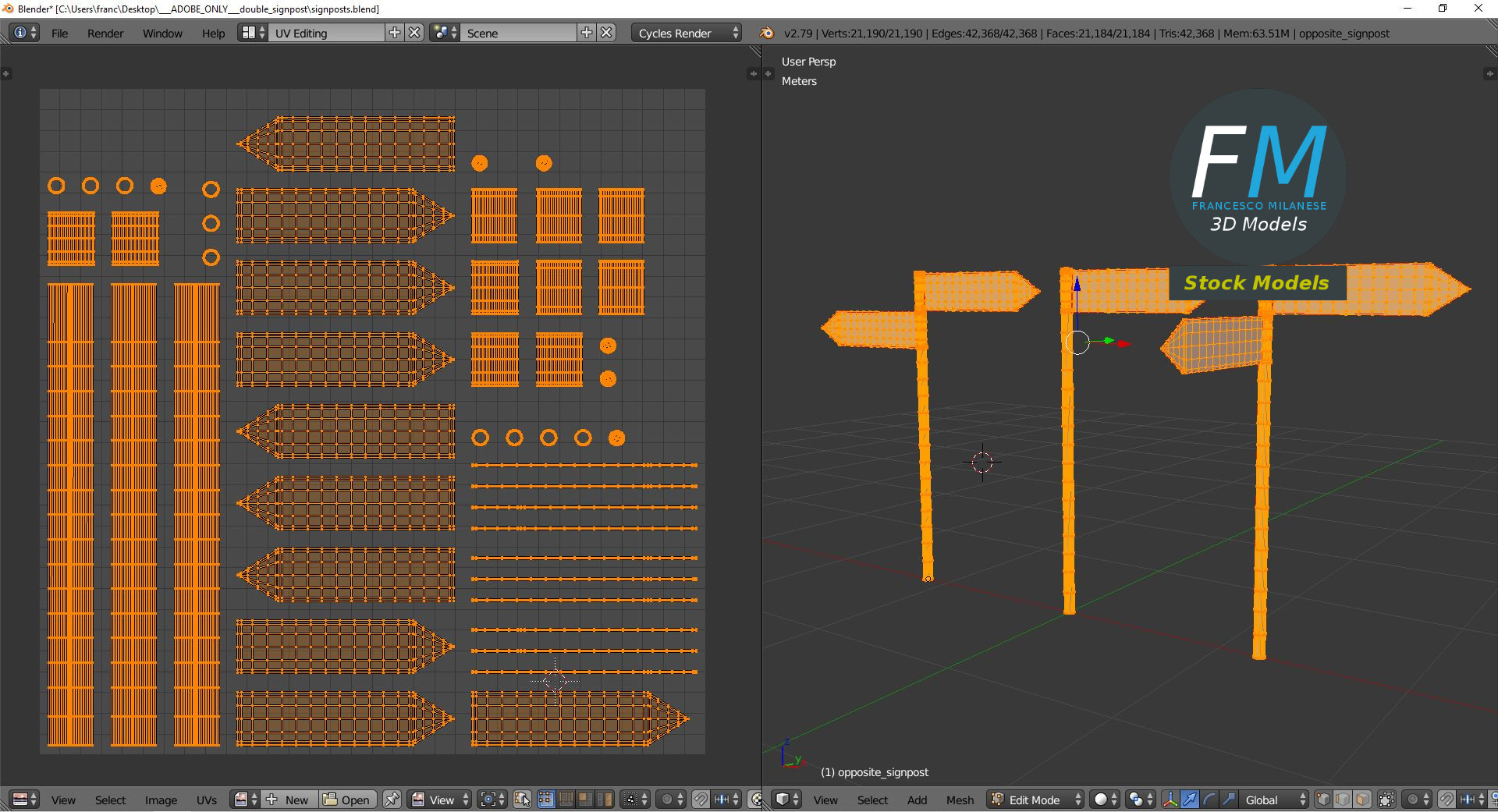 3D-Modell - Richtungswegweiser - 10
