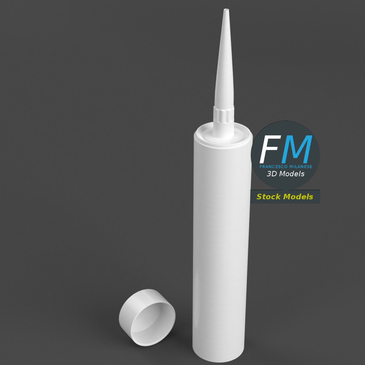 3D-Modell - Silikondichtstoff-Kartusche - 01