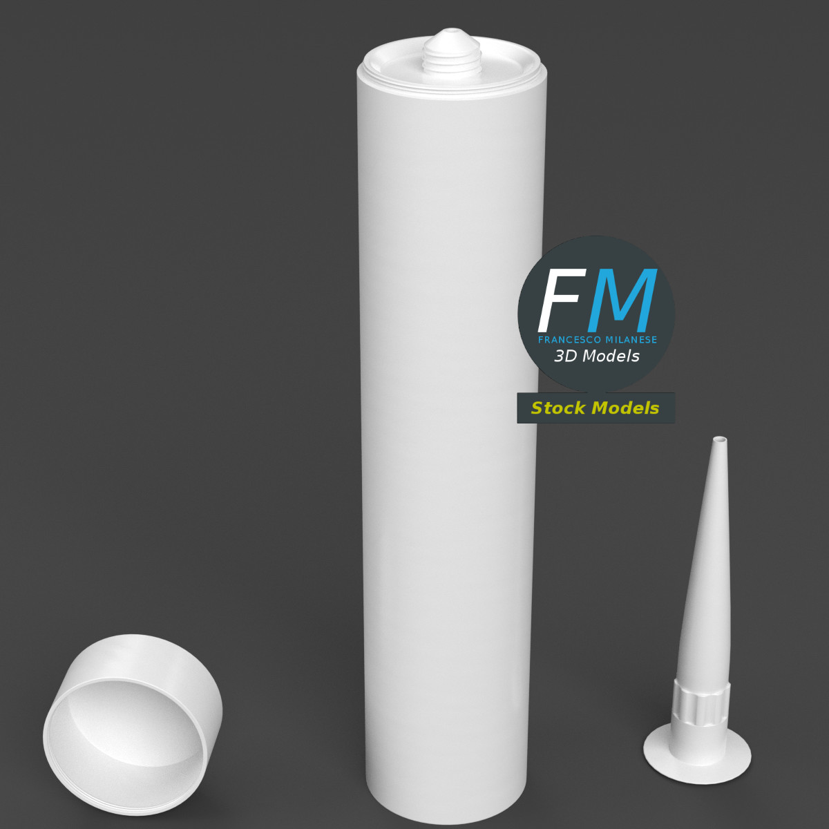 3D-Modell - Silikondichtstoff-Kartusche - 02