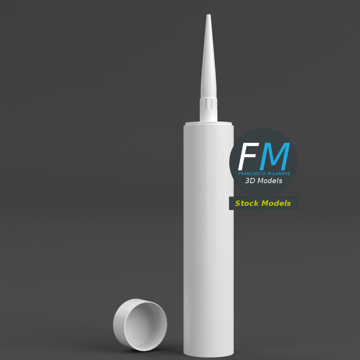 3D-Modell - Silikondichtstoff-Kartusche - 03